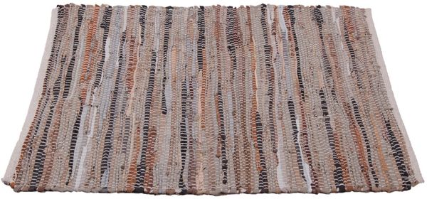 Flickenteppiche Leder 70x180cm braun