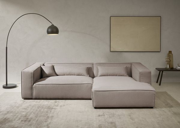 LeGer Home by Lena Gercke Ecksofa PIARA XXL, Big-Sofa, Cord, Leinenoptik o. Strukturstoff, L-Form, wahlweise Ottomane rechts/links, Kedernaht, extra tiefe Sitzfläche