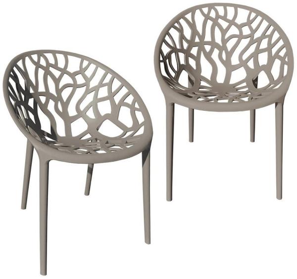 TRISENS Gartenstuhl Delia (einzeln oder im Set, 2 St), Terrassenmöbel aus einem Guss Stapelstuhl für Außen- und Innenbereich