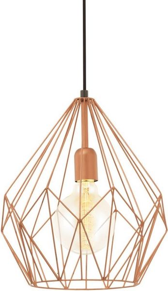 Eglo 49258 Hängeleuchte CARLTON Stahl kupferfarben E27 1X40W H:110cm Ø31cm dimmbar