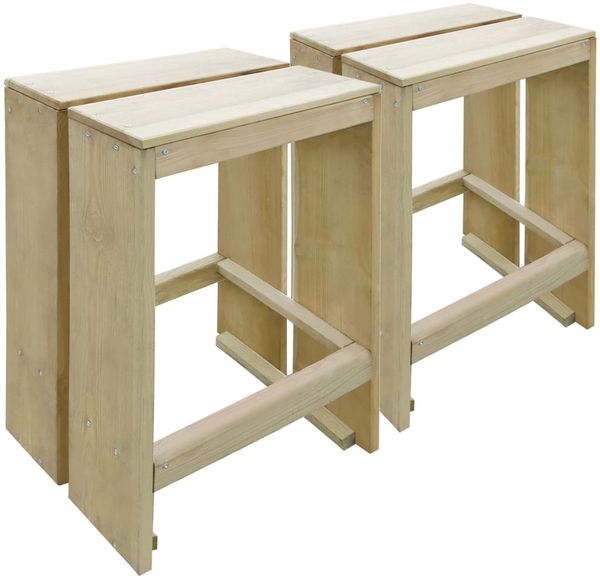 vidaXL Garten-Barhocker 2 Stk. Imprägniertes Kiefernholz 44911
