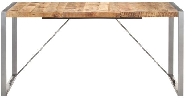 vidaXL Esstisch 160x80x75 cm Raues Mango-Massivholz 321563 Bild 2