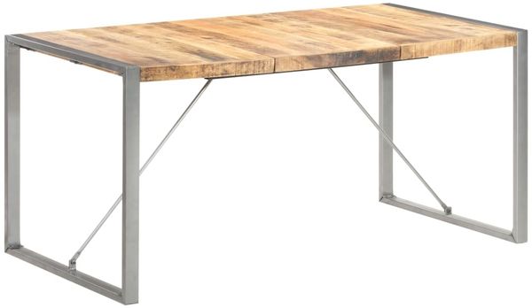 vidaXL Esstisch 160x80x75 cm Raues Mango-Massivholz 321563 Bild 8