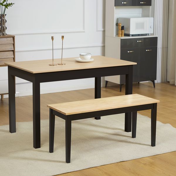 Sitzbank Holz Kiefer für 2 Personen 220kg robust Anti-Rutsch Wohnzimmer Küche Bank,Natur