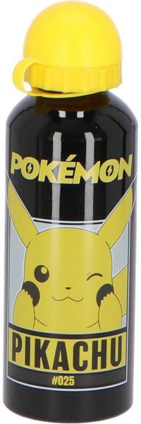 Pokémon Kinder Wasserflasche Trinkflasche aus Aluminium 500 ml Schwarz