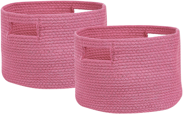 Textilkorb Baumwolle rosa ⌀ 30 cm 2er Set CHINIOT