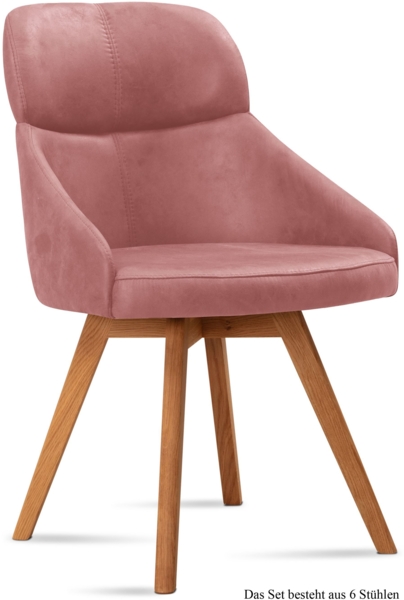 Esszimmerstuhl (6er-Set) Donna 52 x 82 x 63 Eiche geölt/Rosewood