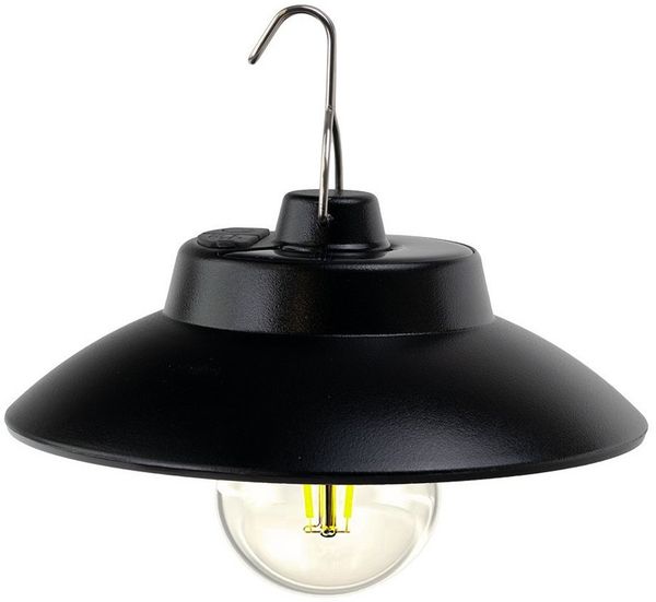 LUXULA LED Solarleuchte Campingleuchte Schwarz, LED fest integriert, 3000K Warmweiß, Solar Hängeleuchte 200lm Dimmbar Robust und Wetterfest