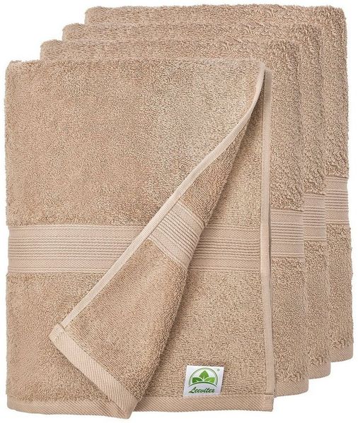 leevitex® Handtuch Frottee 4er Set, 50 x 100 cm, hochwertig verarbeitet & fusselfrei