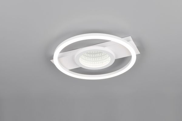 Trio LED-Deckenleuchte Wheeler Ø 35 cm neutralweiß weiß matt