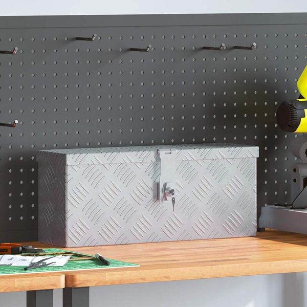 vidaXL Aluminiumkiste 48,5 x 14 x 20 cm Silbern 142935