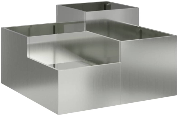 vidaXL Gartenblumentopf Silber 80 x 80 x 48 cm Verzinkter Stahl 865846