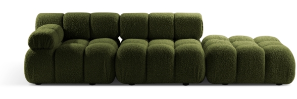 Micadoni Modulares Sofa Bellis 4-Sitzer Links Boucle Grün