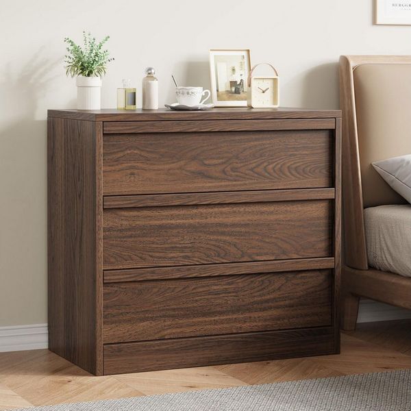 GarveeMore Kommode Sideboard mit 3 Schubladen Schubladenschrank 75 x 40 x 78 cm