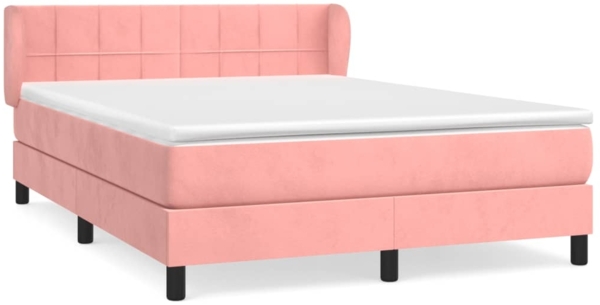 vidaXL Boxspringbett mit Matratze Rosa 140x190 cm Samt 3127492