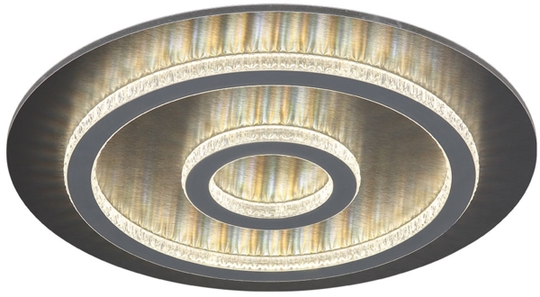 LED Deckenleuchte, anthrazit, Kristalle, dimmbar, Fernbedienung, D 45 cm
