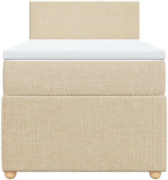 vidaXL Boxspringbett mit Matratze Creme 100x200 cm Stoff 3287365 Bild 4