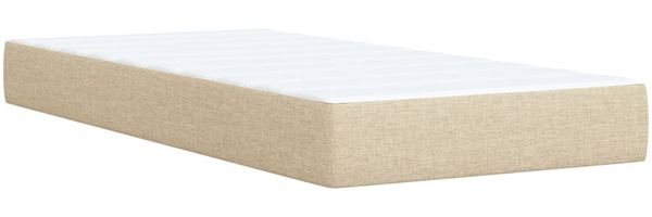 vidaXL Boxspringbett mit Matratze Creme 100x200 cm Stoff 3287365 Bild 9