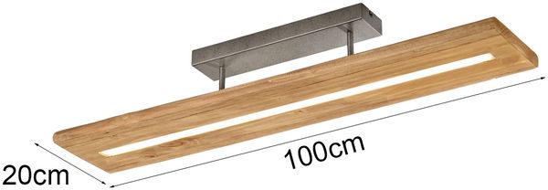 LED Deckenleuchte, Holz, Switch Dimmer, L 100 cm Bild 4