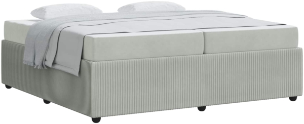 vidaXL Bettrahmen mit Matratze Hellgrau 200 x 200 cm Stoff 3398438