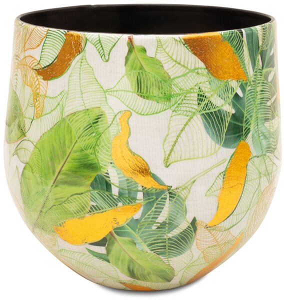 Lush Tischgefäß mit floralem Muster Ø 23 cm, Höhe 22 cm