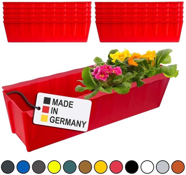 Hossi's Wholesale 10 Euro-Paletten Blumenkästen-Einsätze | 37,3cm Rot | Pflanzkasten für Europalette Palette | Balkonkasten | Blumentopf | aus stabilen Kunststoff | Made in Germany