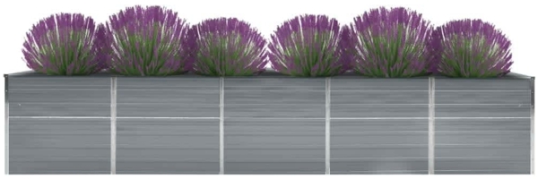vidaXL Garten-Hochbeet Verzinkter Stahl 400×80×77 cm Grau 47060