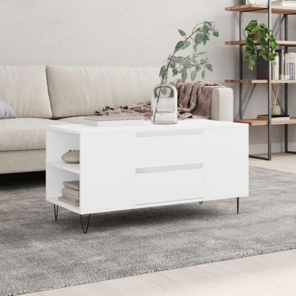 vidaXL Couchtisch Weiß 102x44,5x50 cm Holzwerkstoff 830996