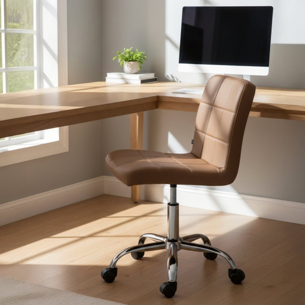 CLP Arbeitshocker Darfield höhenverstellbar und 360° drehbar bis 150 kg belastbar,hellbraun Kunstleder Bild 3