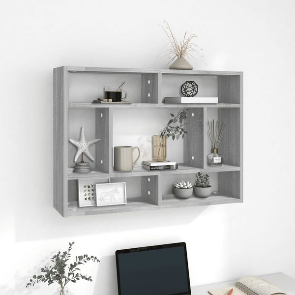 vidaXL Wandregal Grau Sonoma 75x16x55 cm Holzwerkstoff 815844