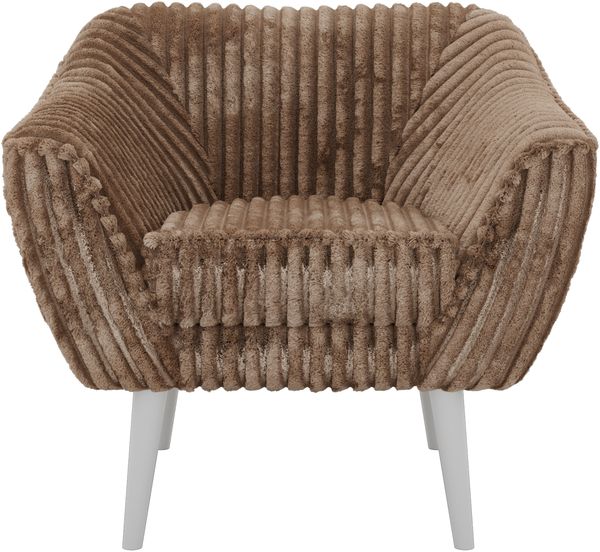 Polstersessel PIRS 1 skandinavischer Design 1-Sitzer, Sessel mit Wellenfederung, weiße Füße, Einzelsessel, Hoher Sitzkomfort - Braun Cord Bild 7