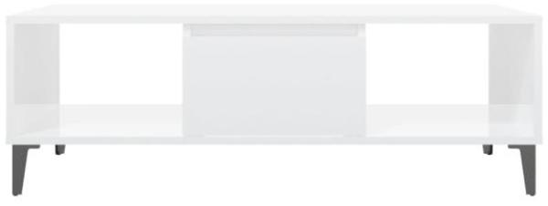 vidaXL Couchtisch Hochglanz-Weiß 103,5 x 60 x 35 cm Spanplatte [806028] Bild 5