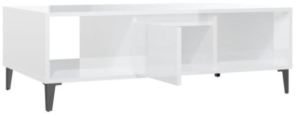 vidaXL Couchtisch Hochglanz-Weiß 103,5 x 60 x 35 cm Spanplatte [806028] Bild 7