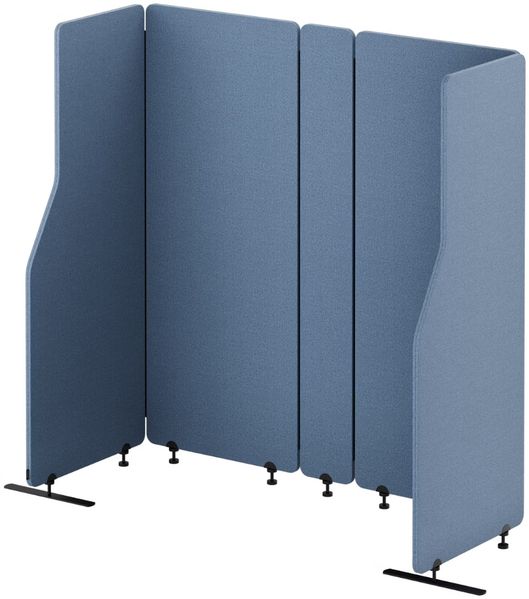 Akustik-Trennwand mit Schalldämmung SADIE - 145x260x1,8cm Blau | Stellwand Büro Raumteiler Office-Akustikwand Sichtschutz freistehend