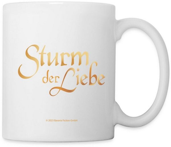 Spreadshirt Tasse Sturm Der Liebe Logo Gold Textur Tasse, Keramik