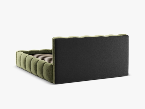 Micadoni Stauraumbett mit Kopfteil Lupine Chenille Loris Hellgrün 160x200 Bild 4