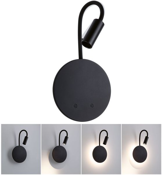 LED Akkuwandleuchte Miora 2700K 80lm / 50lm 3,7V 0,6W / 0,7W dimmbar Schwarz