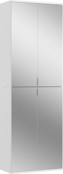 INOSIGN Schuhschrank Trondheim, Höhe 193 cm, 4 Spiegeltüren, 9 Fächer, 7 Einlegeböden inkl. ausziehbarer Kleiderstange, Garderobenschrank, Kleiderschrank