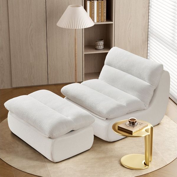 MODFU Sitzsack Einzelsofa (Wohnzimmer Sofa, Sessel, Einzelsessel, Loungesessel, 2 St, für maximalen Komfort - Hochwertiger Stoff), Interne rahmenlose Struktur, mit hoher Dichte