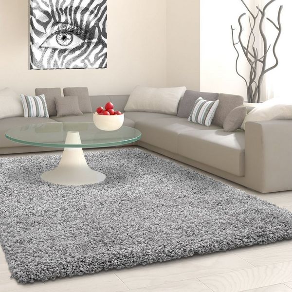Shaggy Teppich LIFE LIGHTGREY 100 X 200cm Läufer