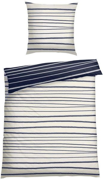 Schiesser Bettwäscheset Wesley - Renforcé - 2-teilig - 135 x 200 cm - Blau