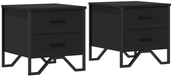 vidaXL Nachttische 2 Stk. Schwarz 40x41x40 cm Holzwerkstoff 848505