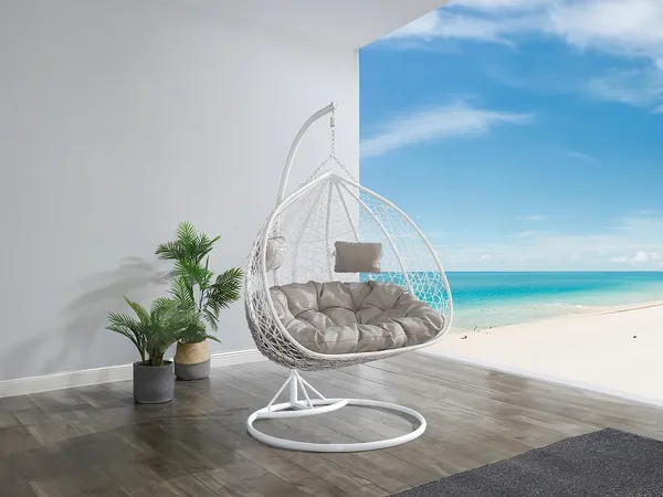 Vente-unique - CAYAMBE Leisure furniture for garden Harz Weiß - B 120 cm x H 200 cm x L 120 cm