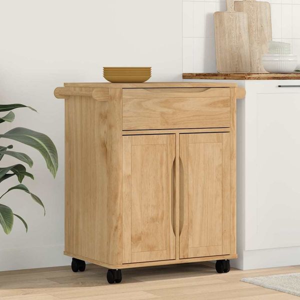 vidaXL Küchentrolley FLORO Wachsbraun 72,5 x 45 x 80 cm 42011249