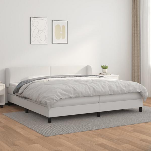 vidaXL Boxspringbett mit Matratze, Härtegrad: H2 Weiß 200 x 200 cm