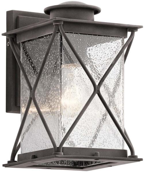 Außenleuchte, Wandlampe, Stahl Glas, H 26,1 cm