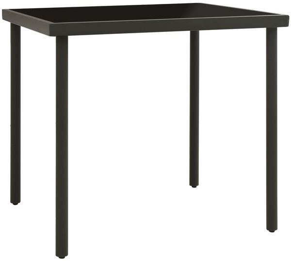 Gartentisch, Esstisch, Küchentisch Anthrazit 80 x 80 x 72 cm Glas und Stahl Bild 2
