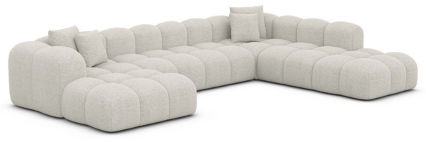Sofa Dreams Wohnlandschaft Polster Stoffsofa Modern Ottomane Couch Samtstoff Formentera XXL, Loungesofa