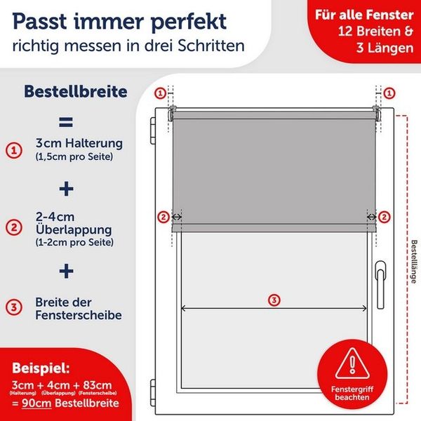 Verdunklungsrollo Verdunkelungsrollo ohne Bohren, Blumtal, Klemm-Montage oder optional Wandmontage mit Schrauben und Dübeln Bild 4