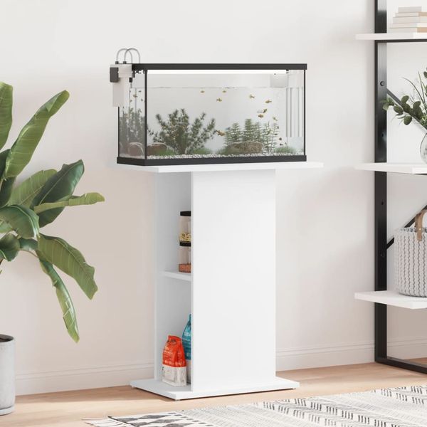 vidaXL Aquariumständer Weiß 60,5x36x72,5 cm Holzwerkstoff 833639